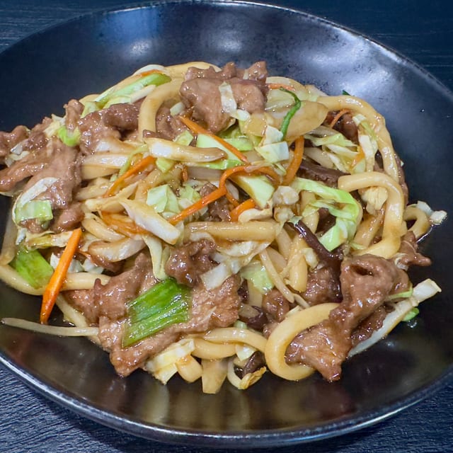 Stir-Fried Japanese Udon Noodle.