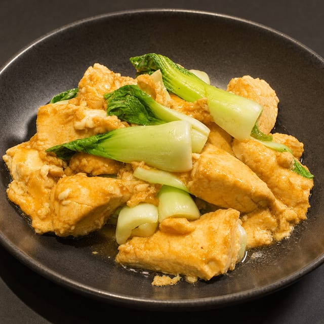 Tofu & Bok Choy In Garlic Sauce.
