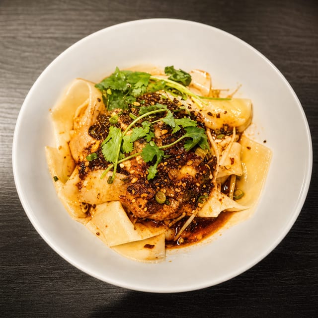Hand-Pulled Noodles With Chili Oil.